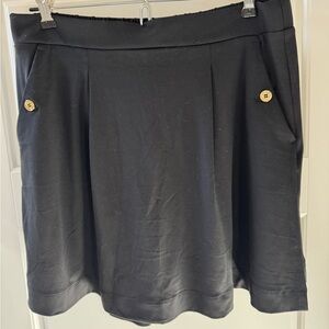 Christian Siriano Black Mini Skirt with Button Detail